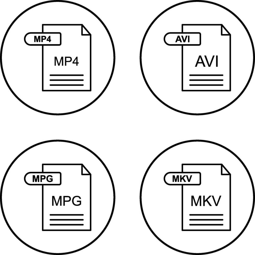 MP4 and AVI Icon vector