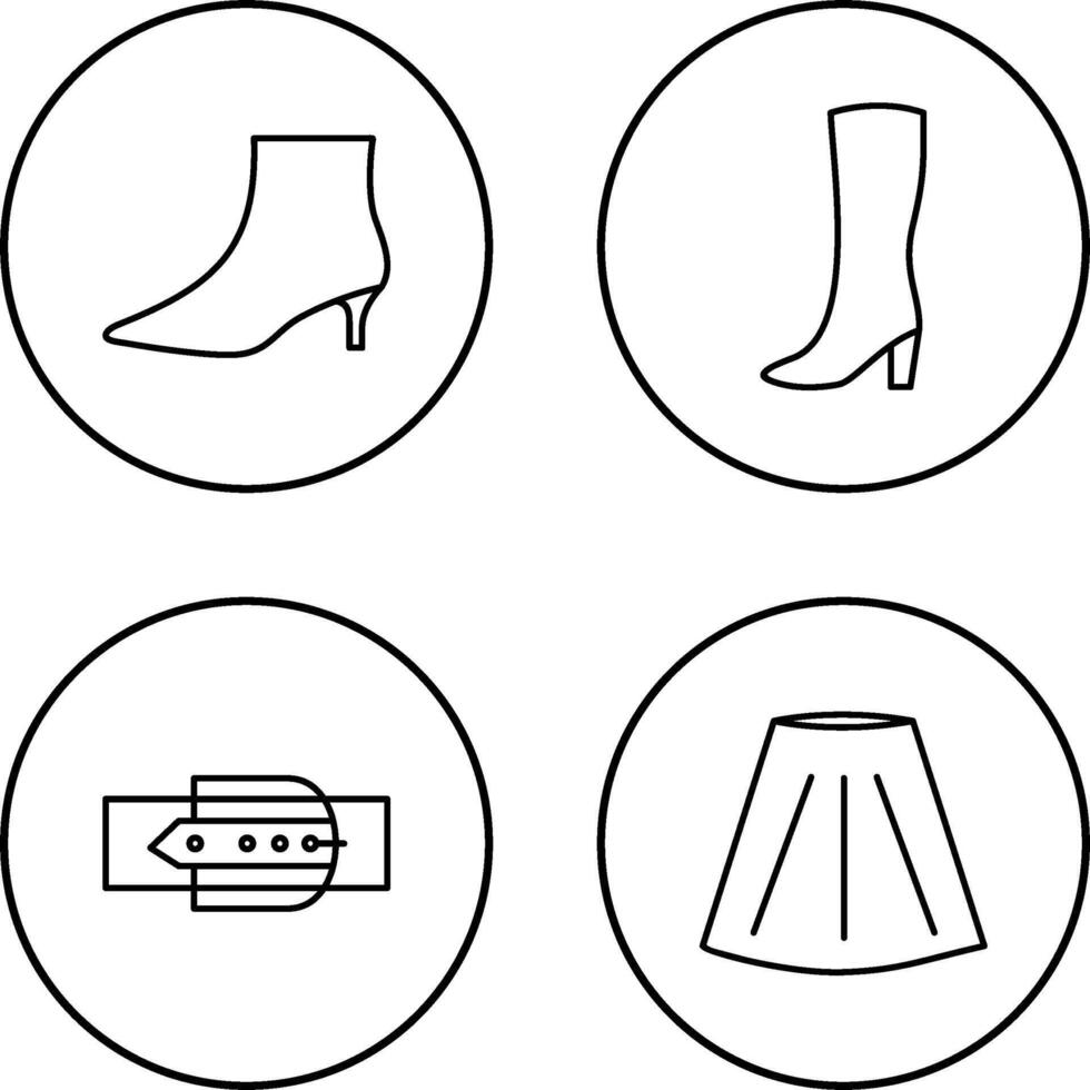 Boots with Heels and Long Boats Icon vector