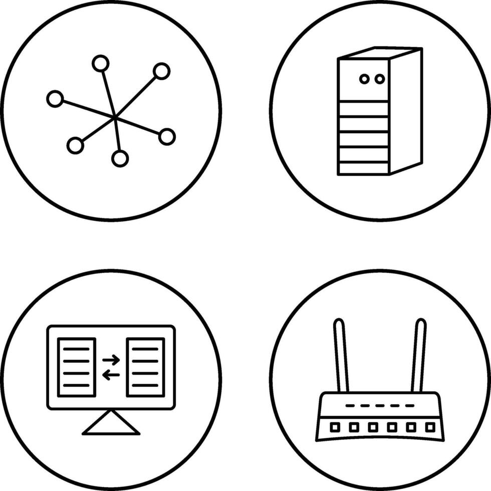 Internet and Server Network Icon vector