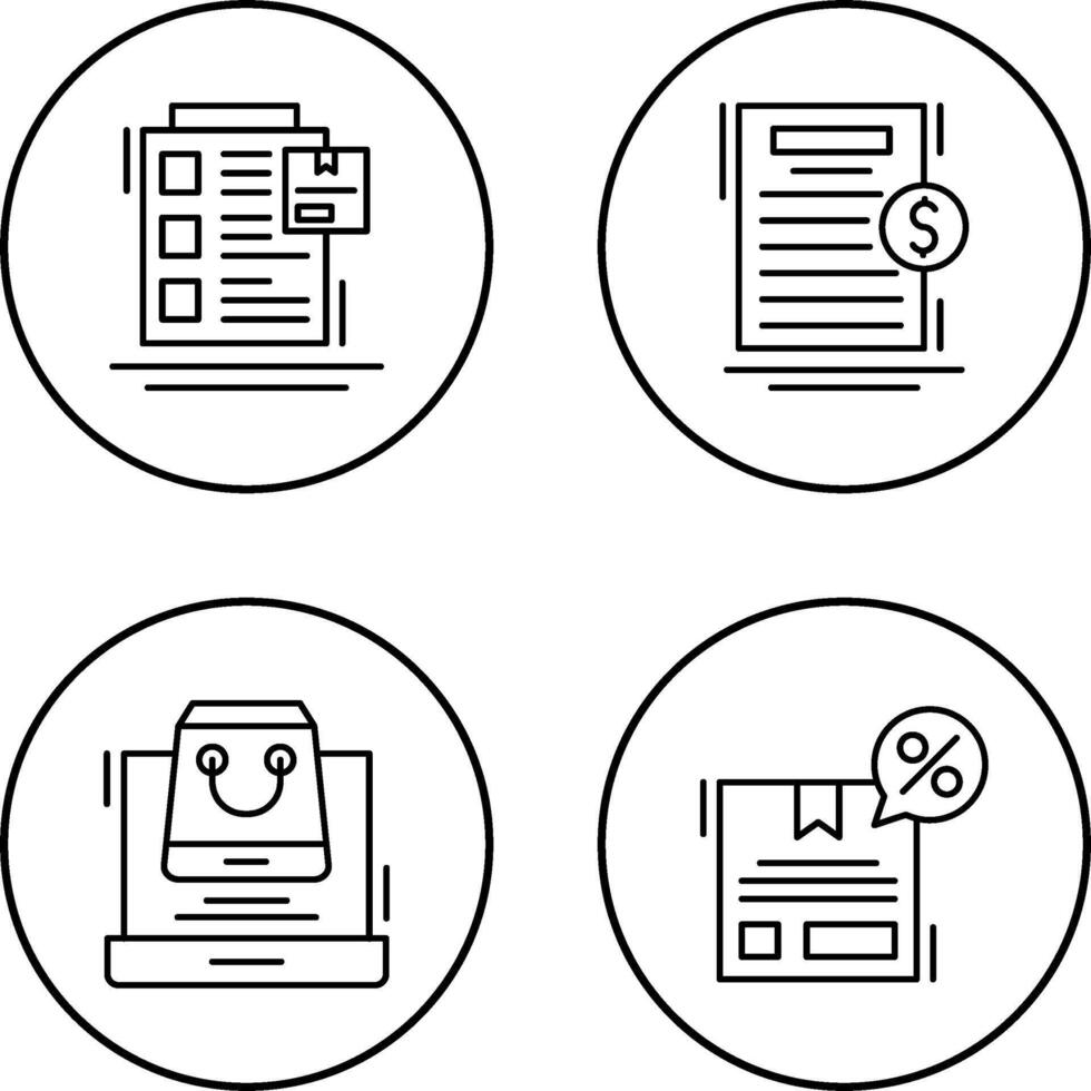 Order List and Your Bill Icon vector