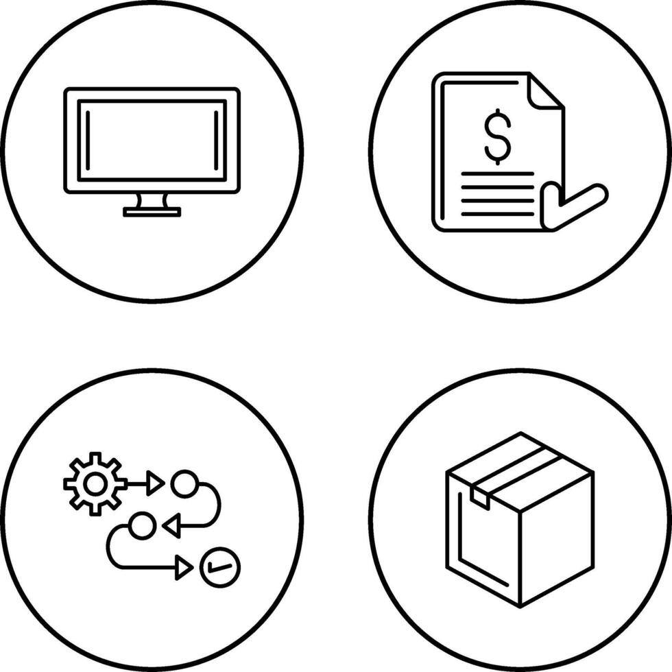 Monitor and Invoice Icon vector