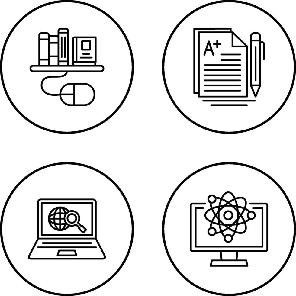 Digital Library and Essay Icon vector