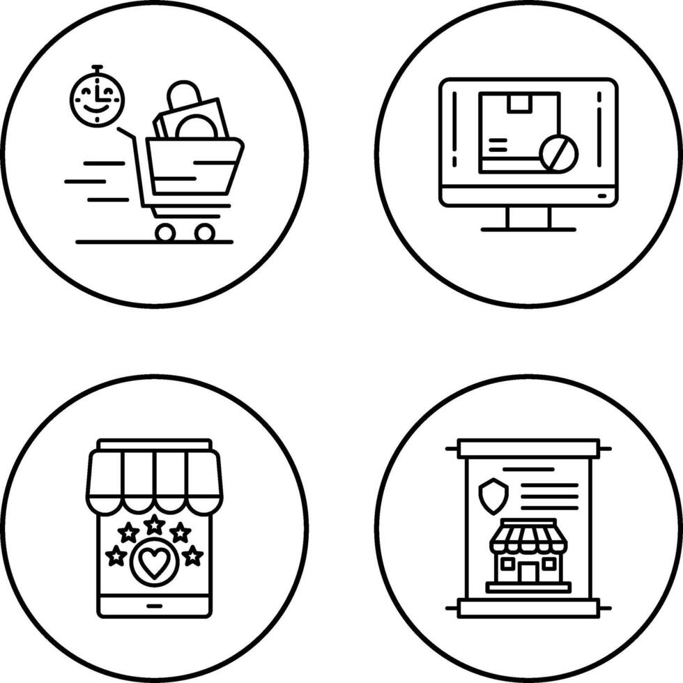 Happy Hour and Out of Stock Icon vector