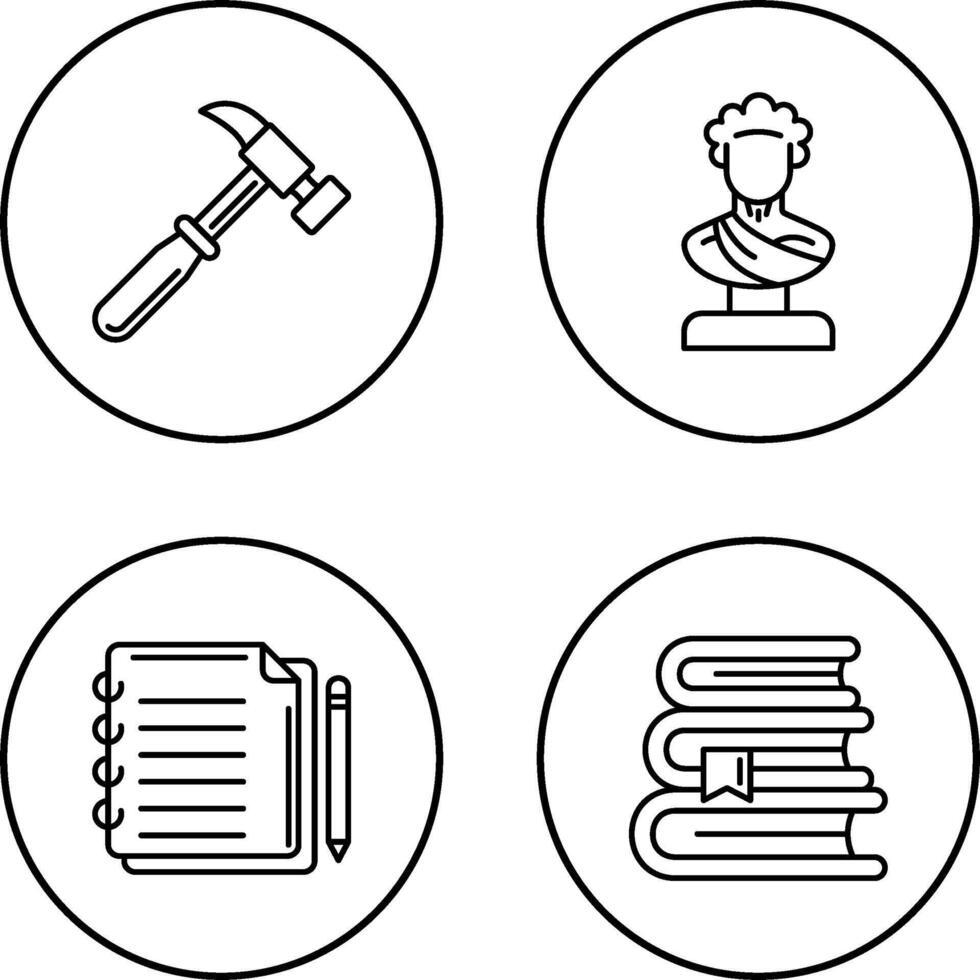 Hammer and Statue Icon vector
