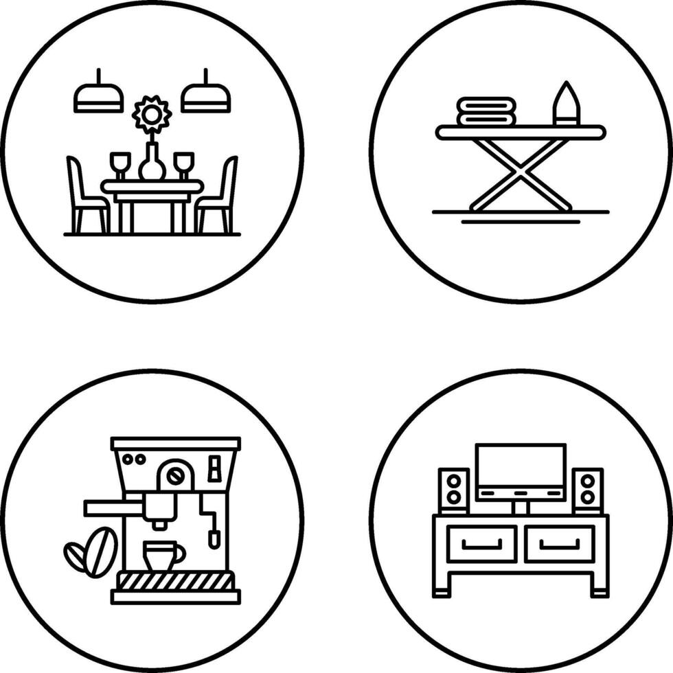 Iron Board and Table Icon vector
