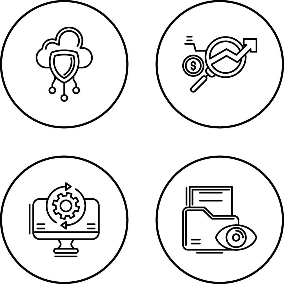 Data Protection and Data Research Icon vector