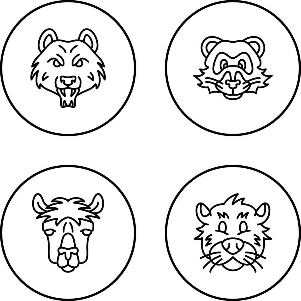 Bear and Ferret Icon vector