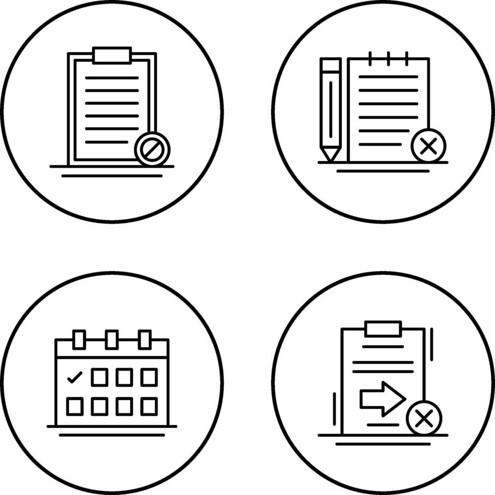 Prohibition and Unchecked Notes Icon vector