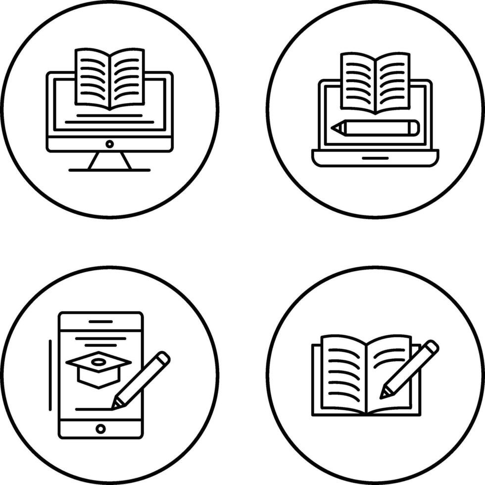 Digital Learning and Written Icon vector