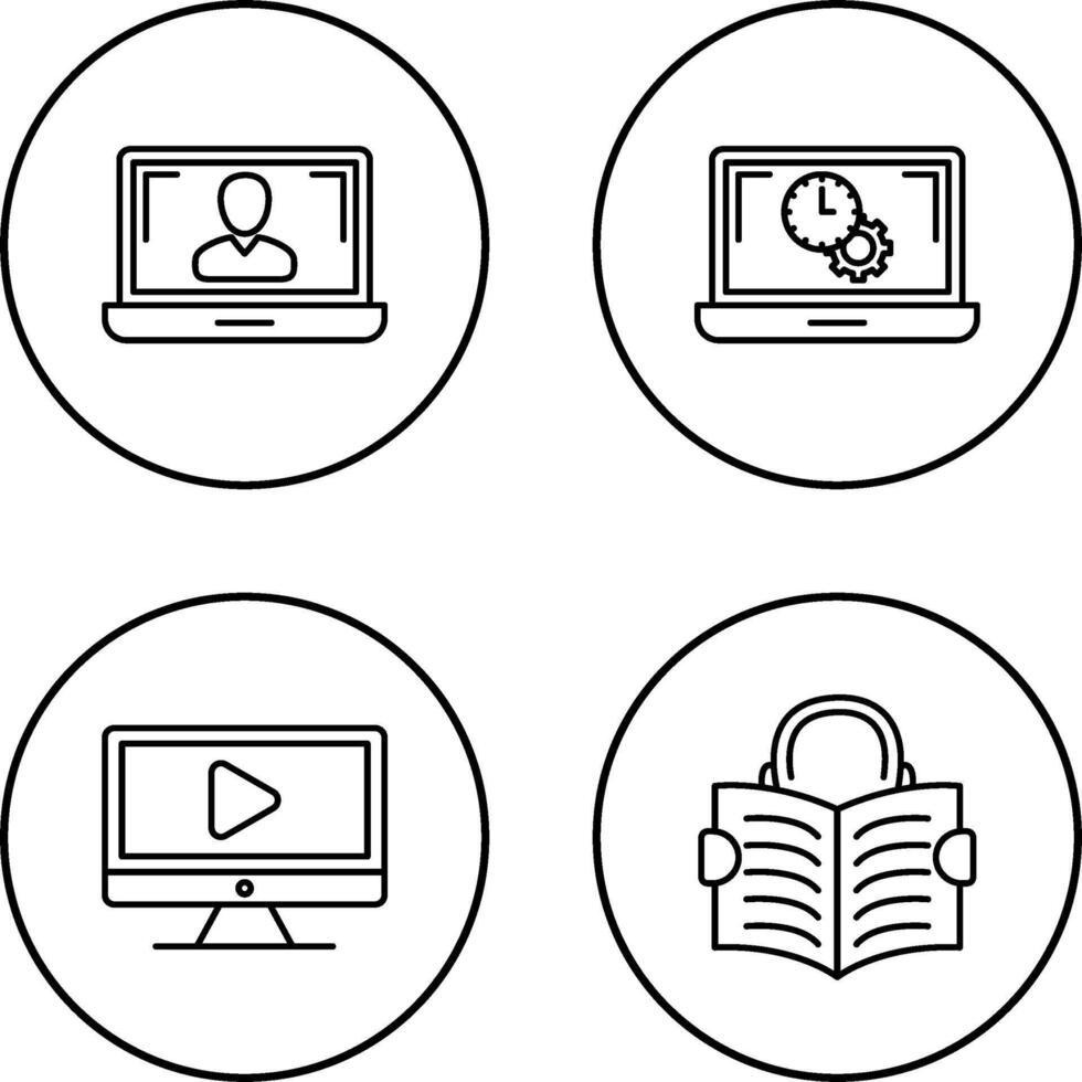 Flex Time and Online Lesson Icon vector