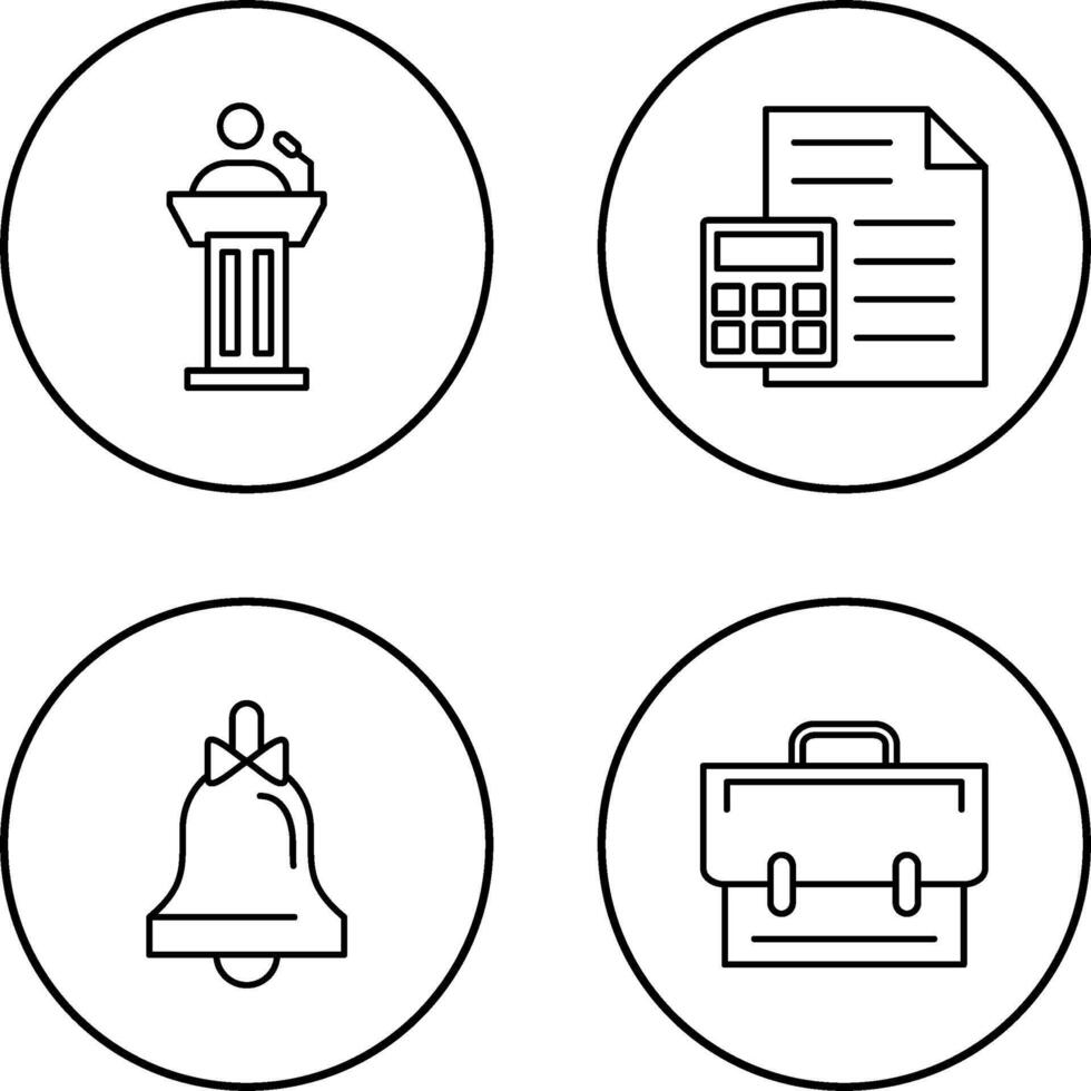 Podium and CalculatorSnack and Money Icon vector