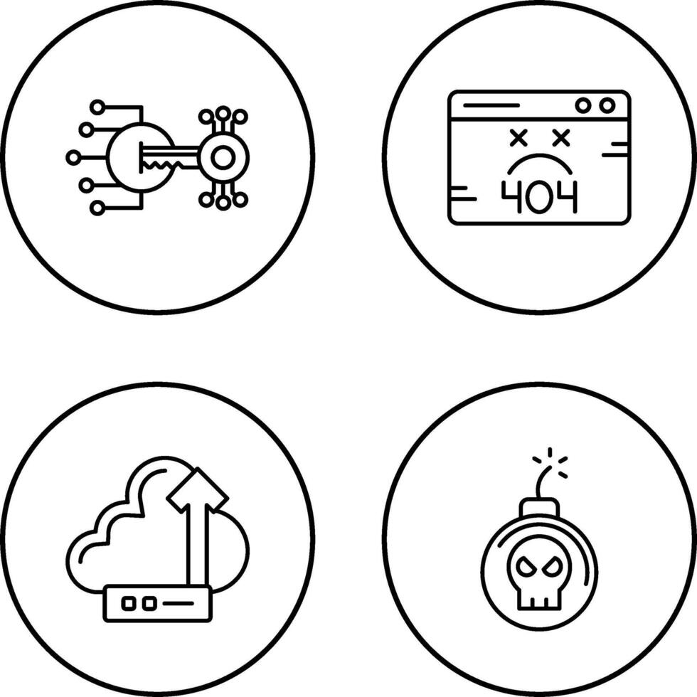 Encryption and 404 Error Icon vector