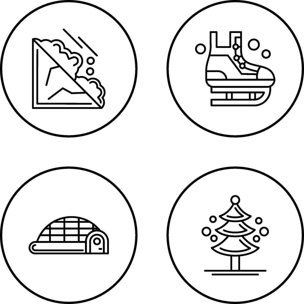 Avalanche and Ice Skating Icon vector