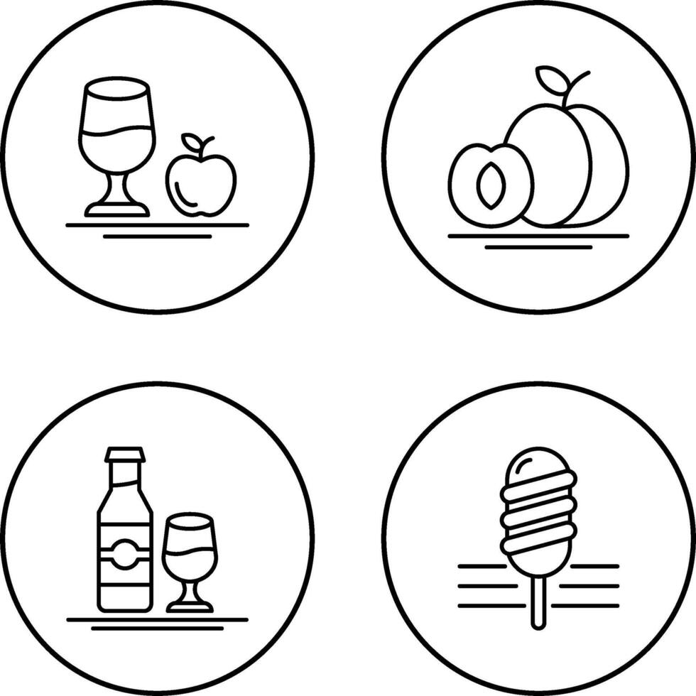 Healthy and Apricot Icon vector