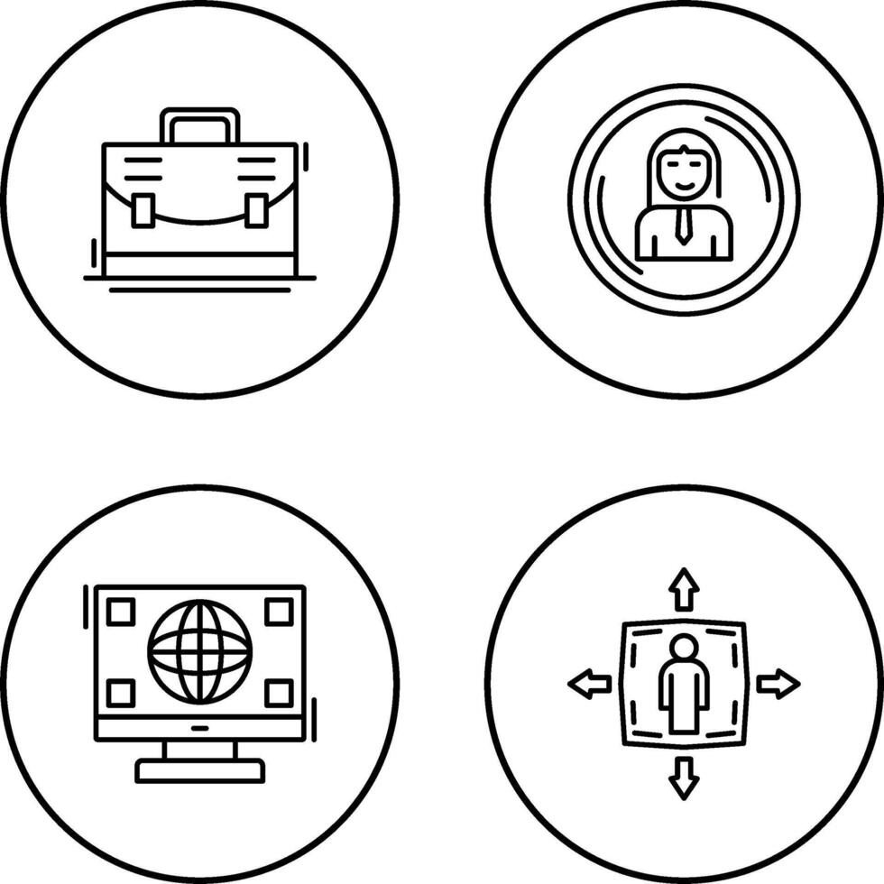 Briefcase and User Icon vector