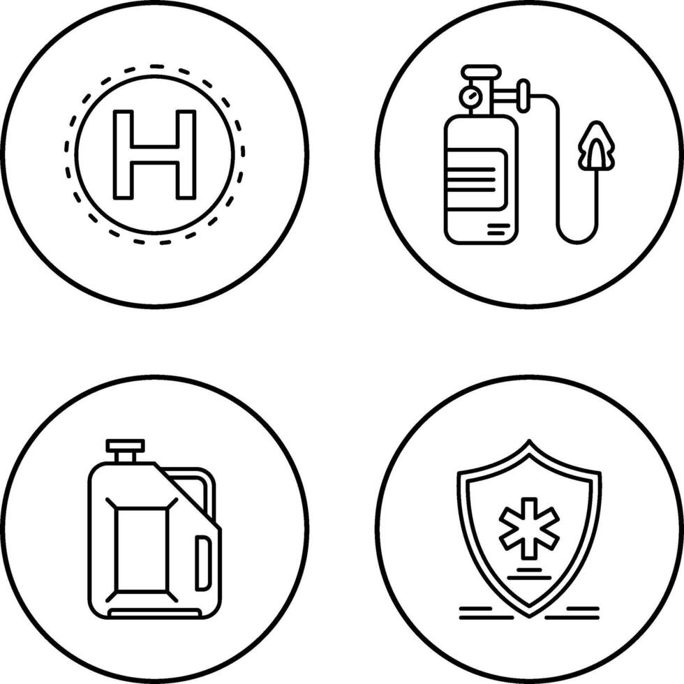 Helipad and Oxygen Icon vector