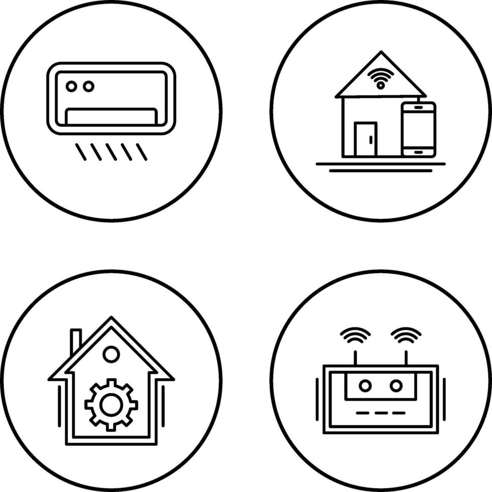 Air Conditioner and Home Automation Icon vector