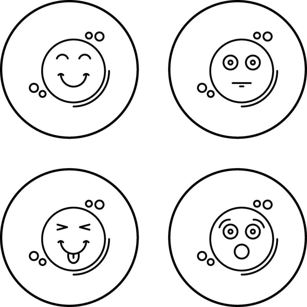 Smile and Neutral Icon vector