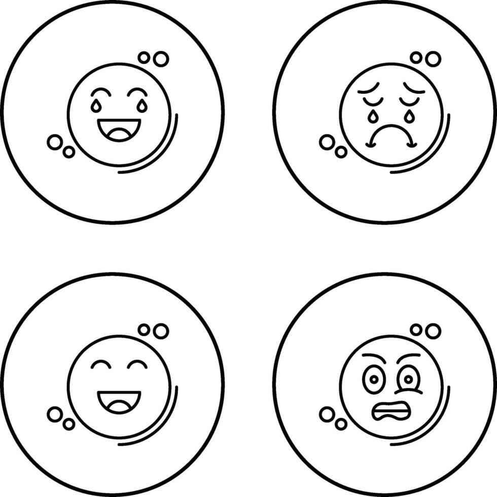 Loughing and Unhappy Icon vector