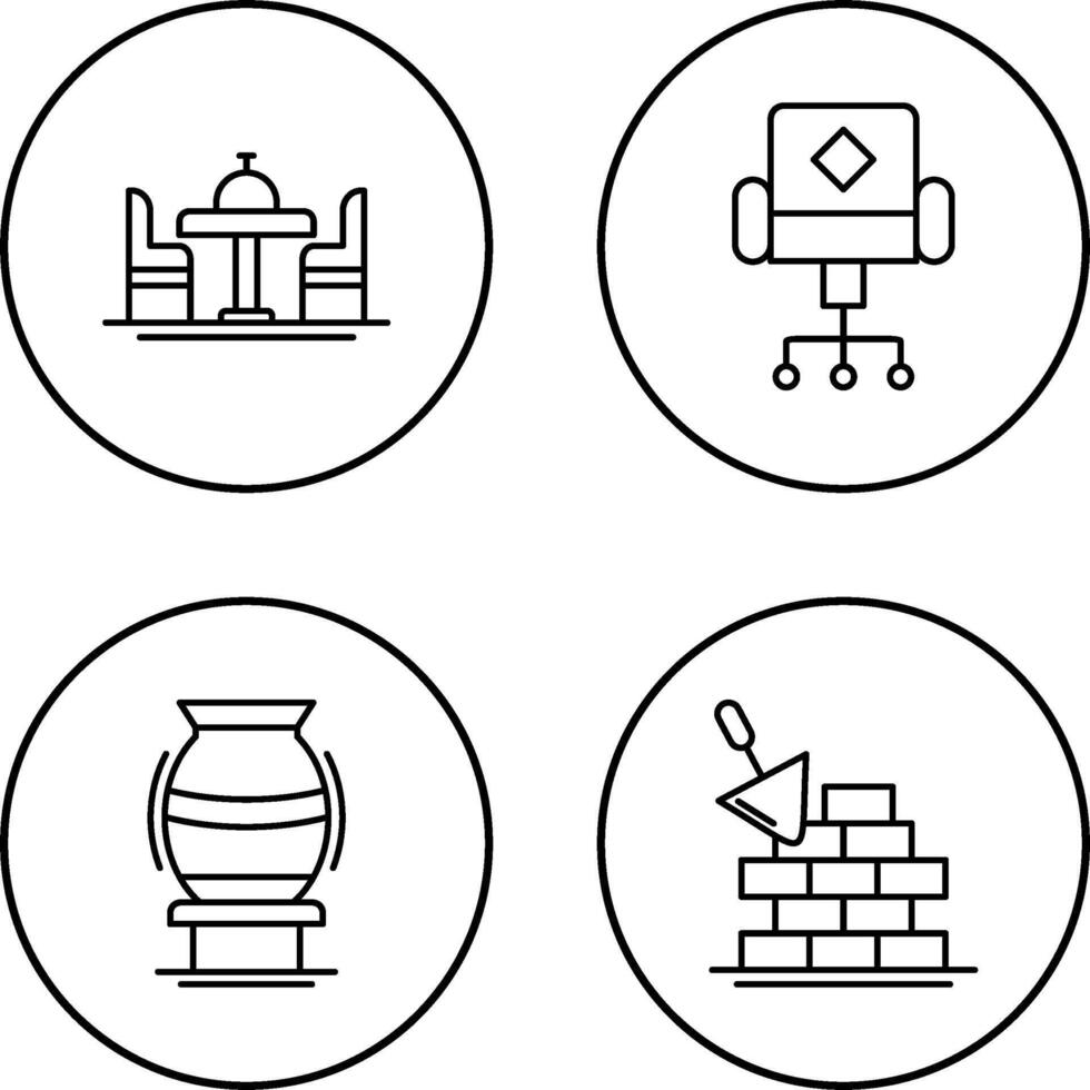 Chair and Dinning Table Icon vector