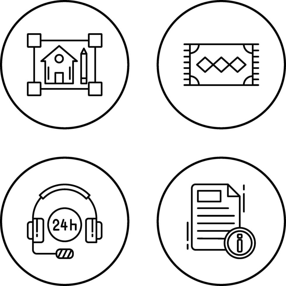 blueprint and rug Icon vector