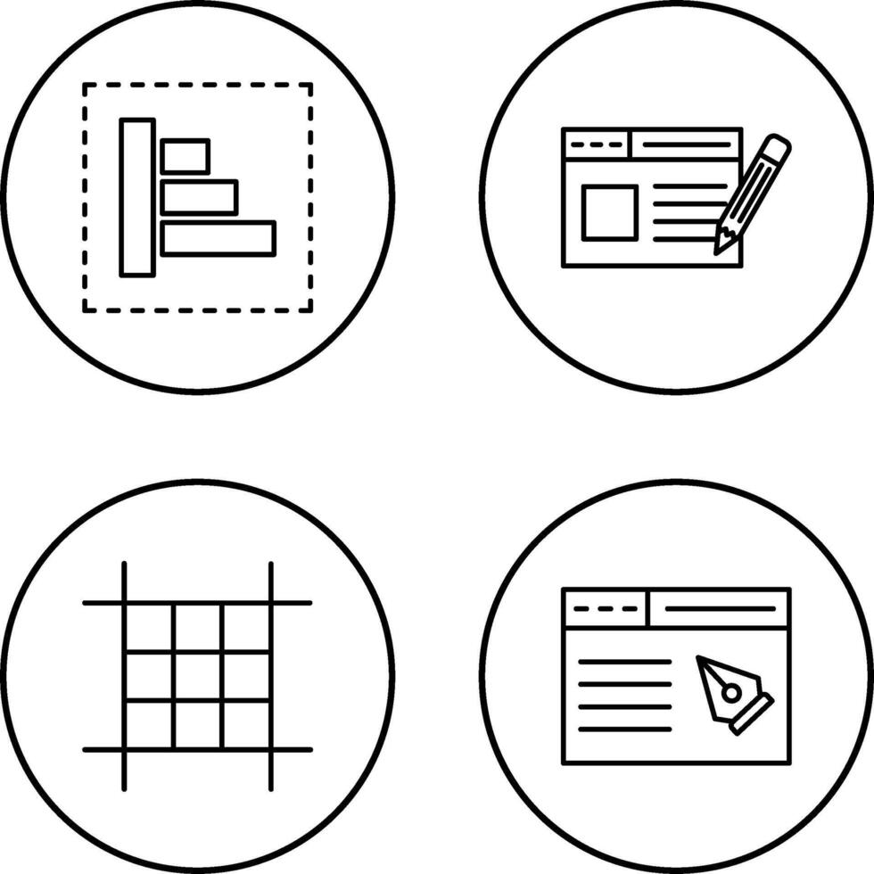 Object Alignment and Web Page Icon vector