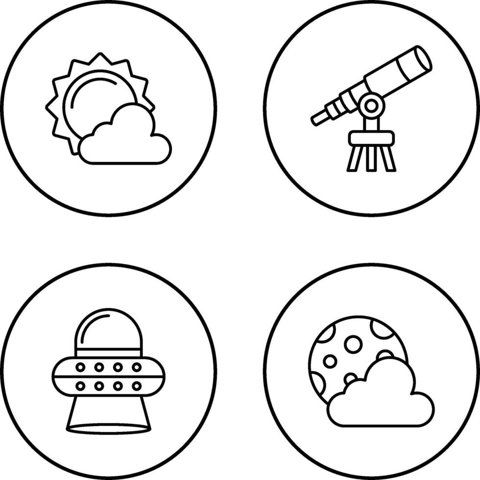 sun and telescope Icon vector