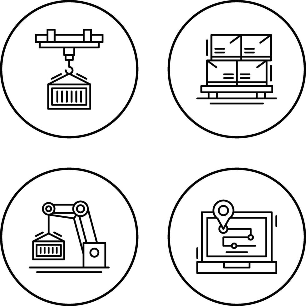 crane and stock Icon vector
