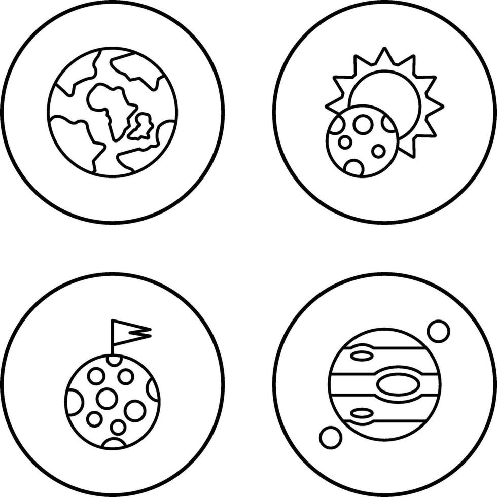 earth and eclipse Icon vector