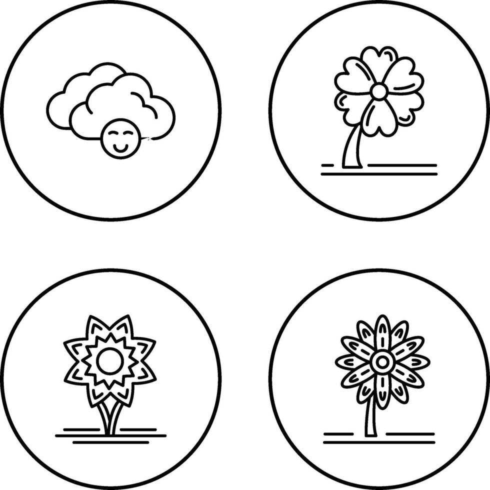 Cloudy and Clover Icon vector