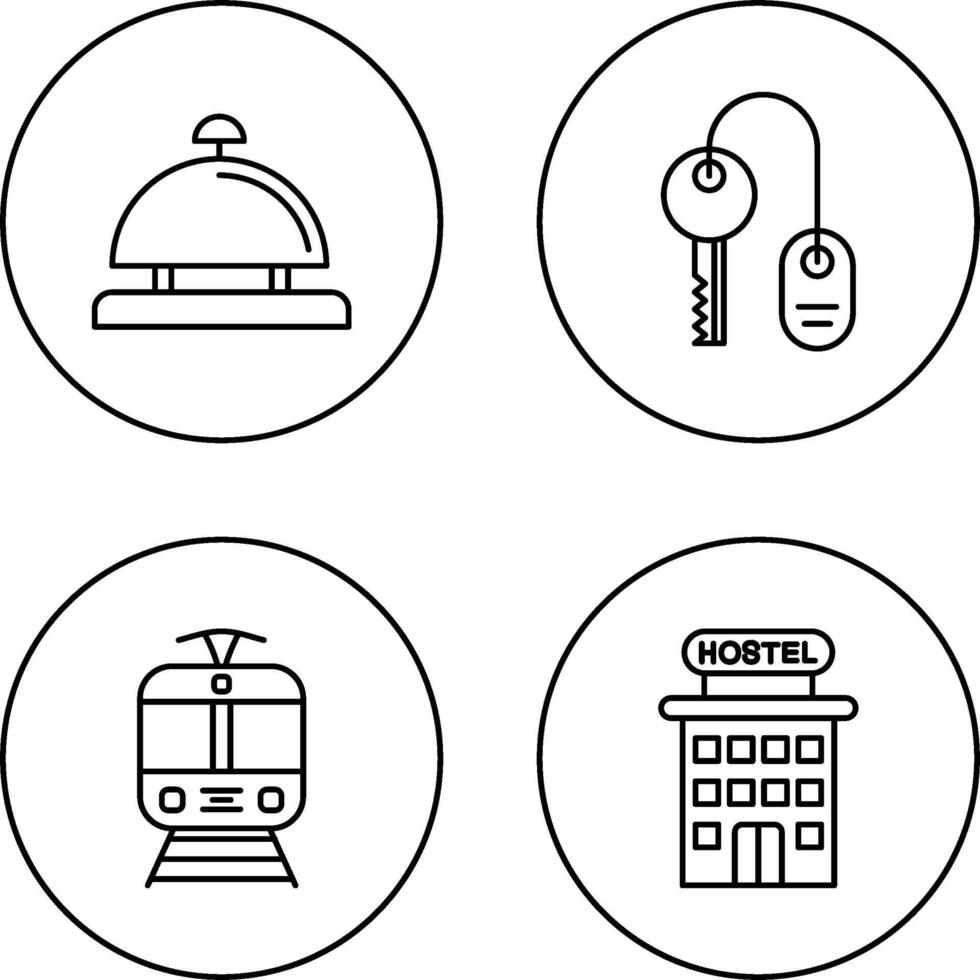 Room key and Desk Bell Icon vector