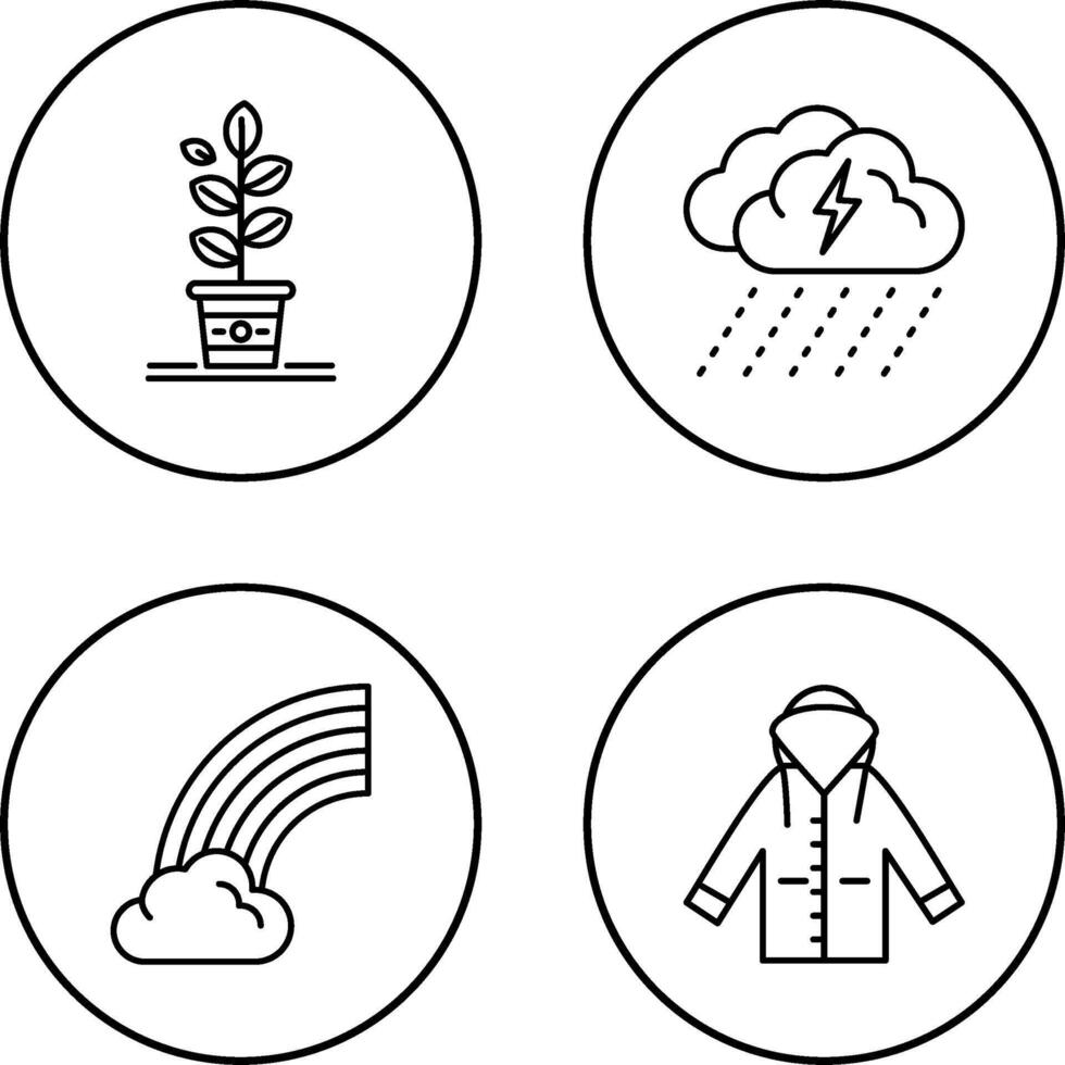Planting and Rainy Day Icon vector