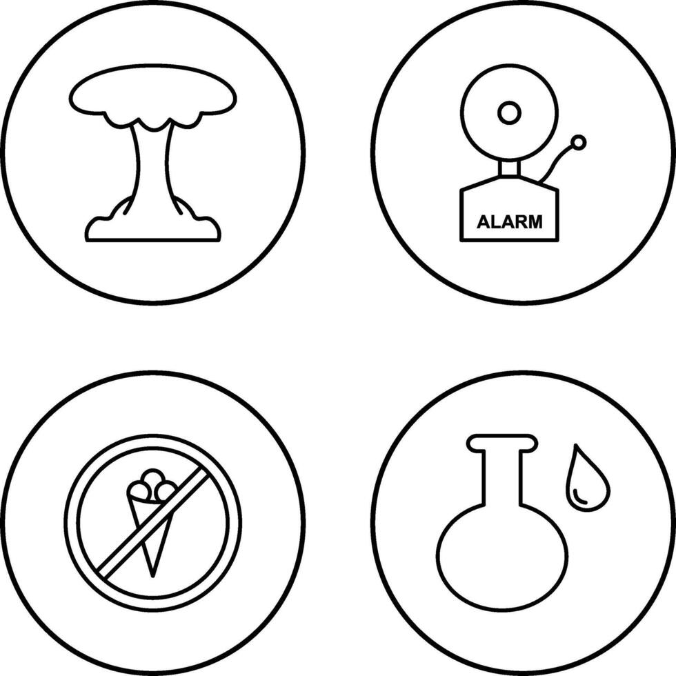 explosion and alarms Icon vector