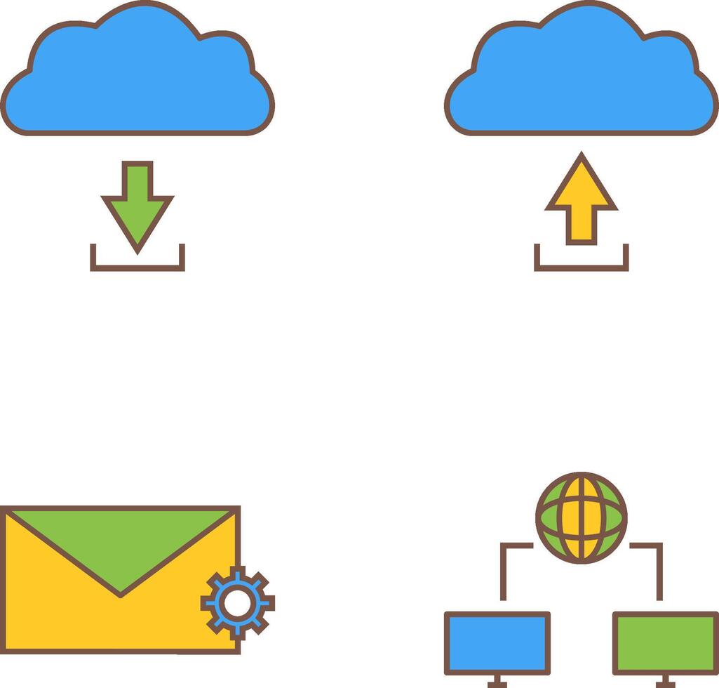 download from cloud upload to cloud Icon vector