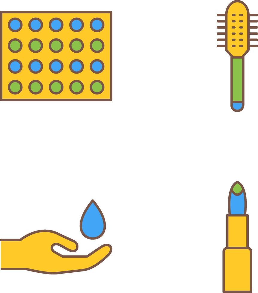 Colored Palette and Comb Icon vector