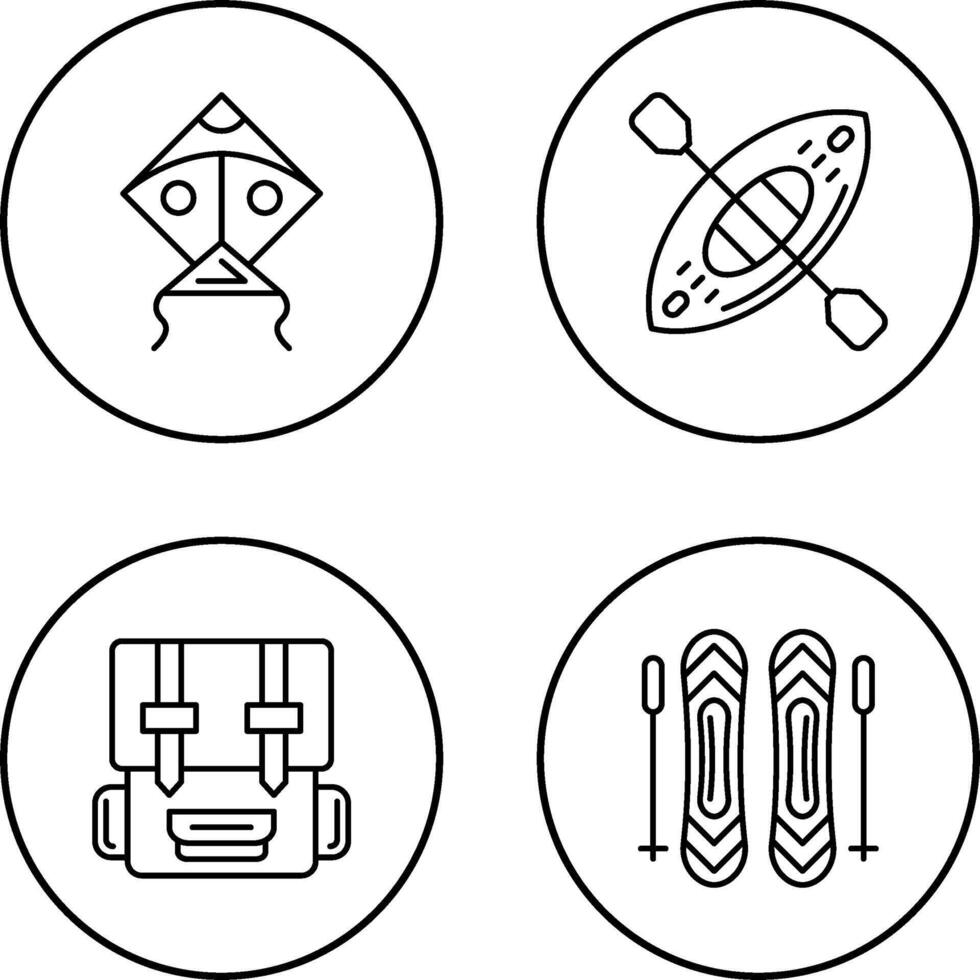 Kite and Kayak Icon vector