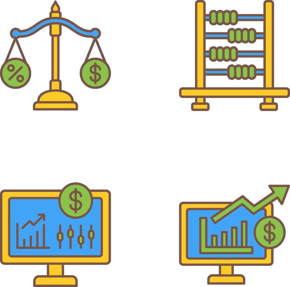 Scale and Abacus Icon vector