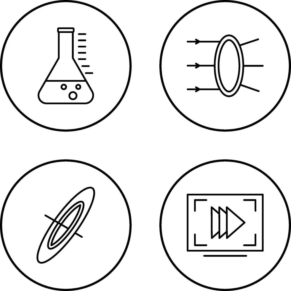 Refraction and beaker Icon vector