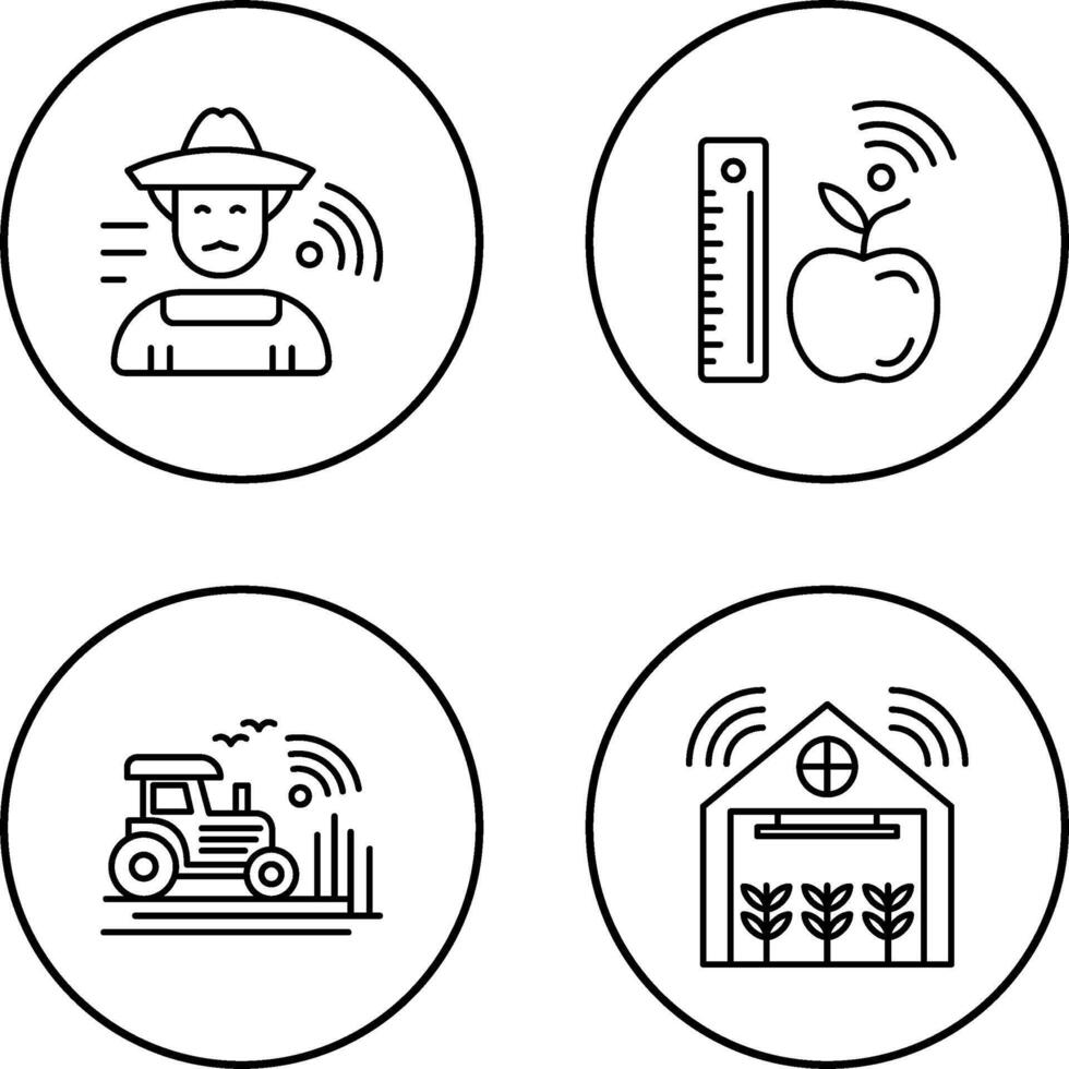 Farmer and Measure and Measure Icon vector