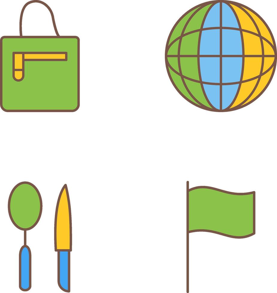 handbag and globe Icon vector