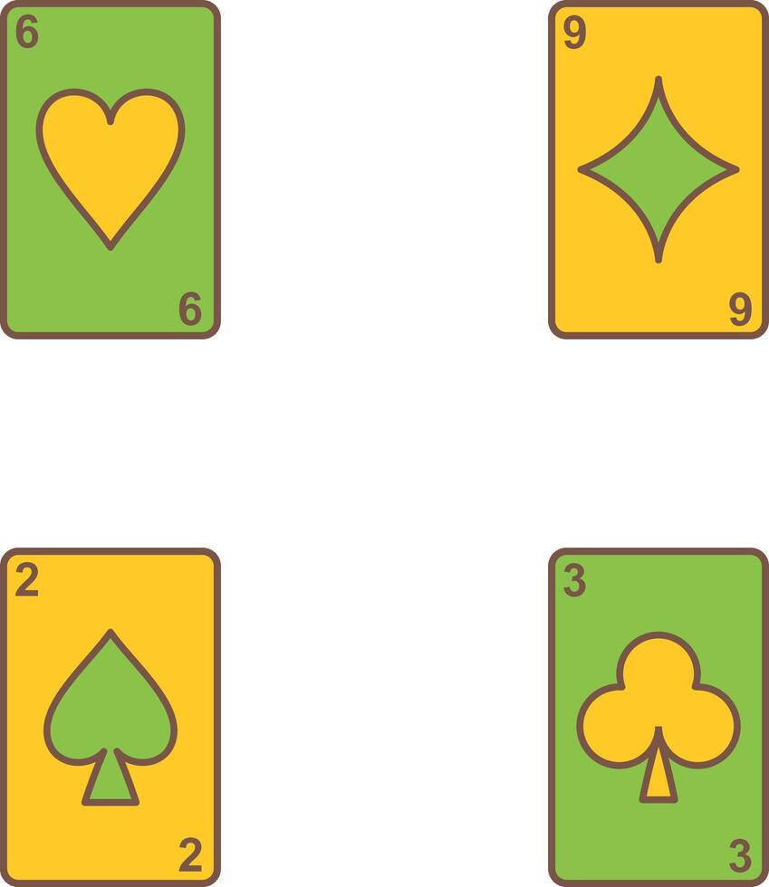 heart cards and diamonds card Icon vector