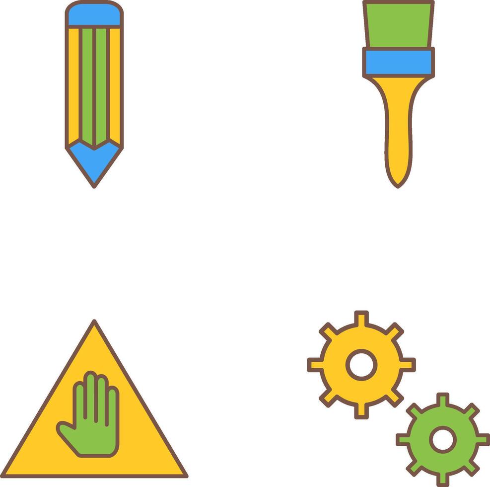 pencil and Brush Icon vector