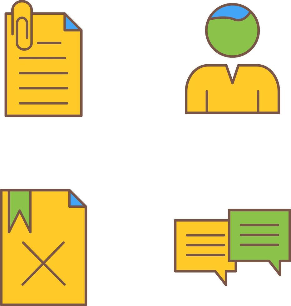 attachment and user Icon vector