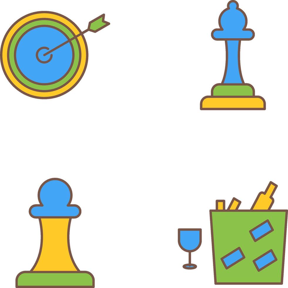 Dartboard and Bishop Icon vector