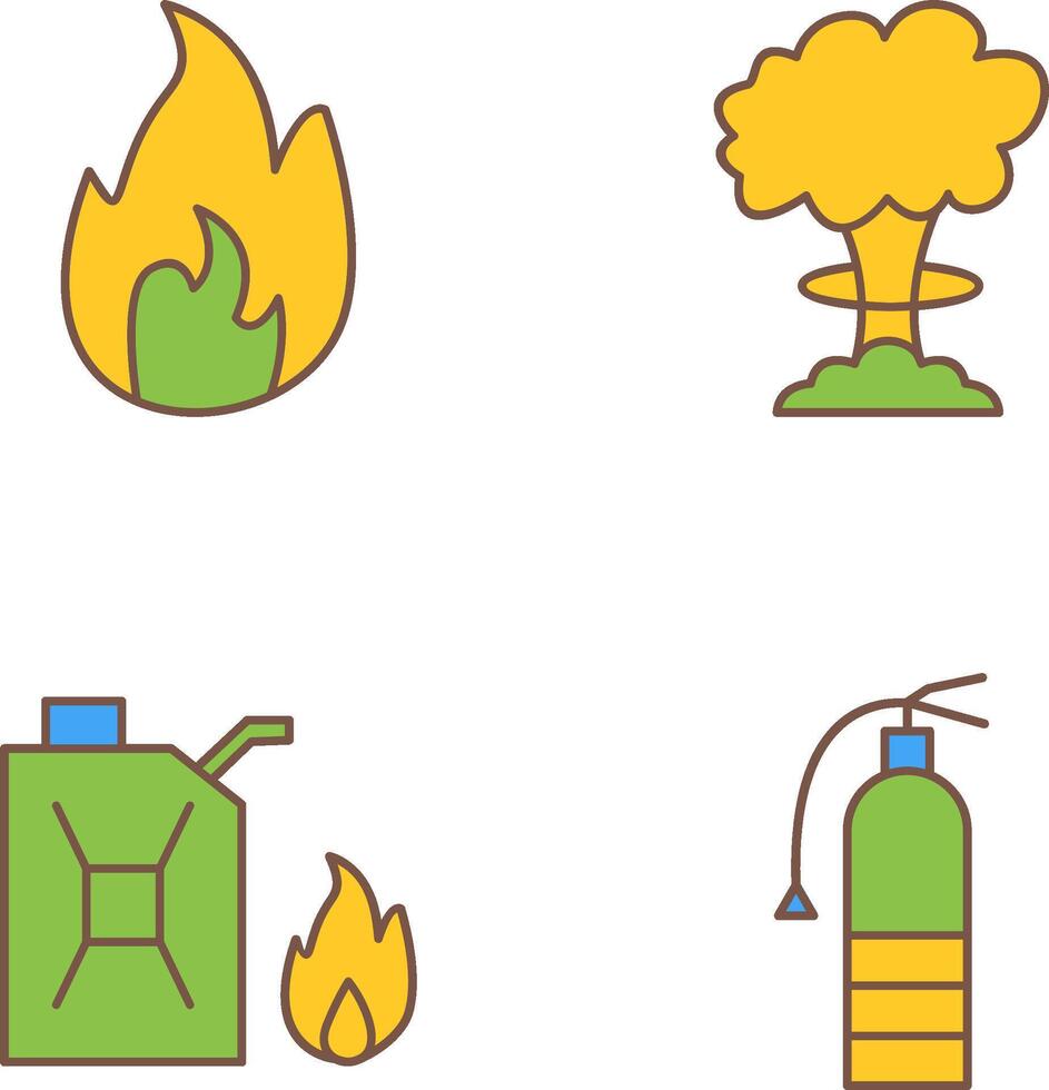 flame and bomb blast Icon vector