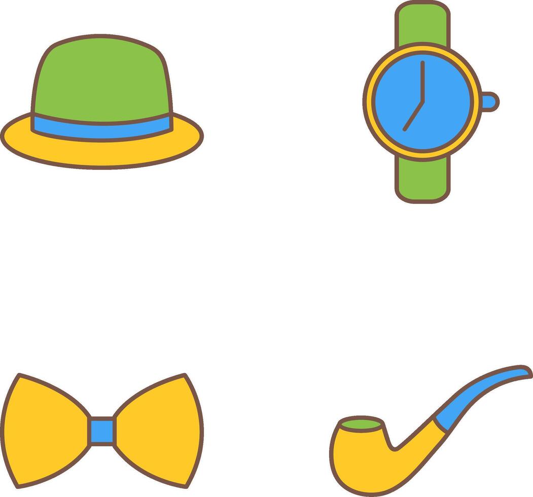 Hat and Watch Icon vector