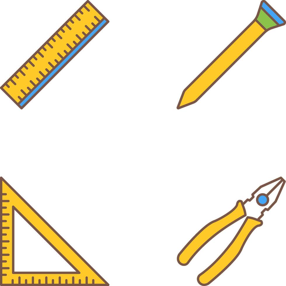 Ruler and Nail Icon vector