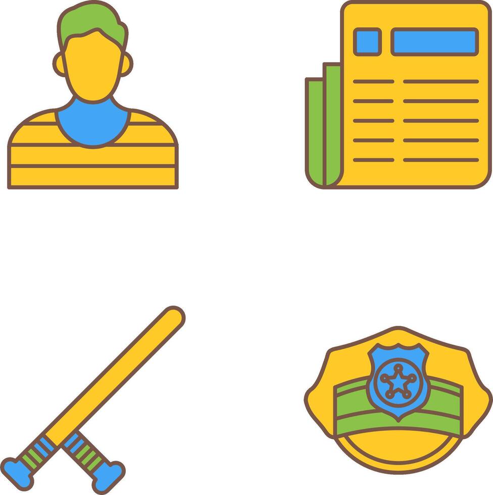 Prisioner and Newespaper Icon vector