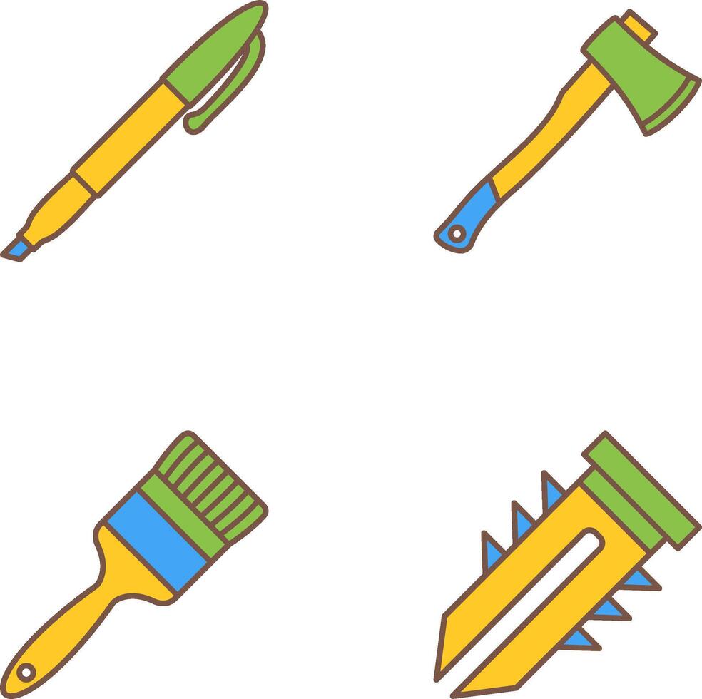 Marker and Axe Icon vector