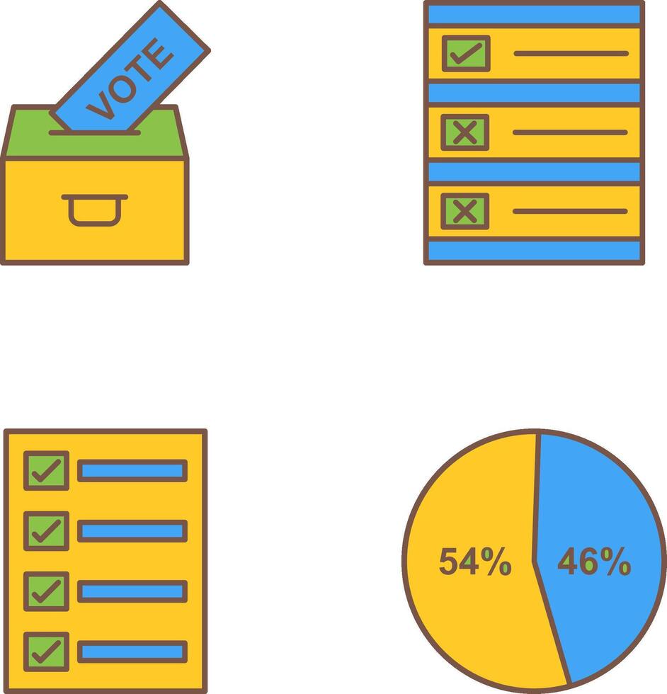 Casting Vote and Ballot Paper Icon vector